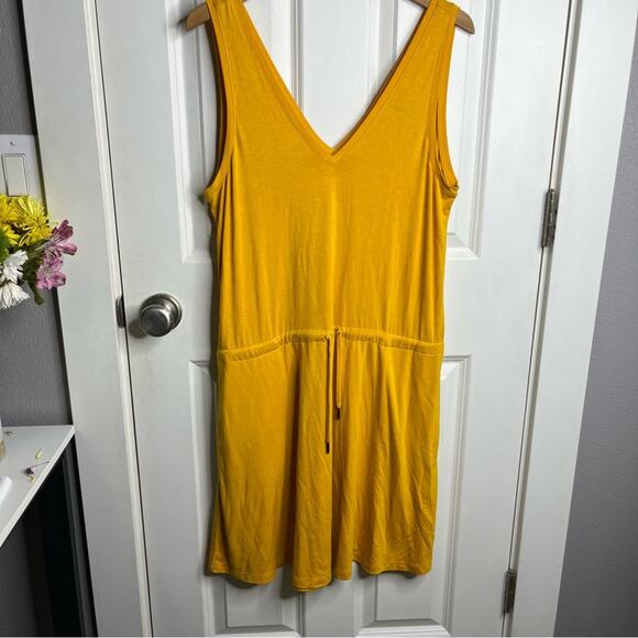 Sweaty Betty Yellow Take It Easy Waist Tie Drawstring Dress Size Small - Picture 2 of 8